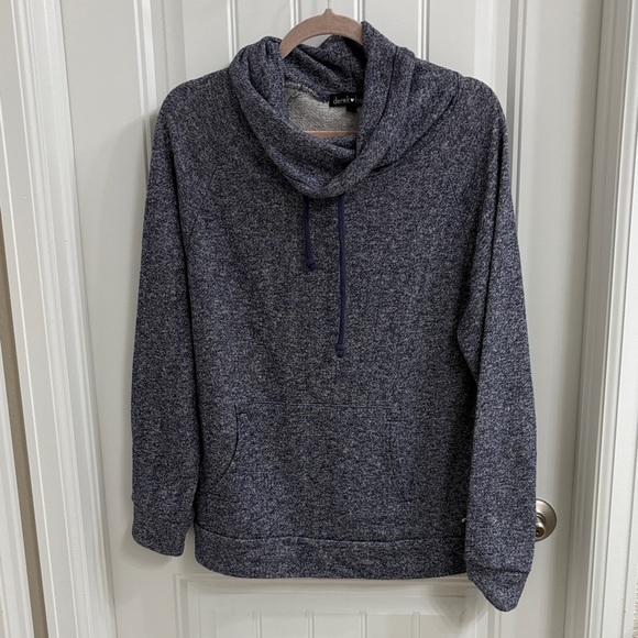 Derek Heart Men's Heathered Blue Turtleneck Sweater - Picture 1 of 1